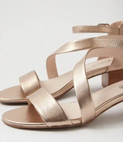 Women SUPERSOFT Comfort|Heels-Caring Champagne Leather Sandals