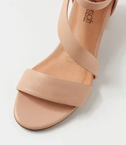 Women SUPERSOFT Comfort|Heels-Caring Dark Nude Leather Sandals