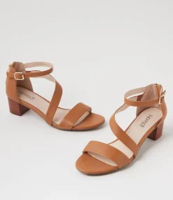 Women SUPERSOFT Comfort|Heels-Caring Dark Tan Leather Sandals