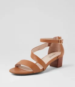Women SUPERSOFT Comfort|Heels-Caring Dark Tan Leather Sandals