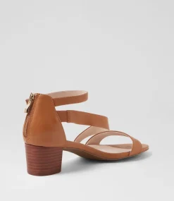 Women SUPERSOFT Comfort|Heels-Caring Dark Tan Leather Sandals