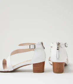 Women SUPERSOFT Comfort|Heels-Caring White Leather Sandals