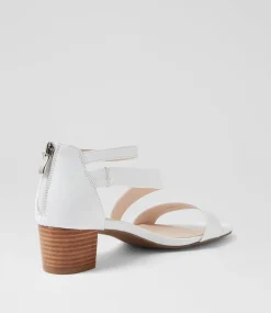 Women SUPERSOFT Comfort|Heels-Caring White Leather Sandals