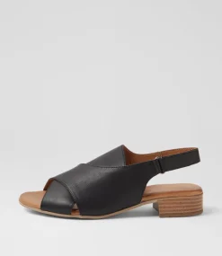Women DIANA FERRARI Flats|Sandals-Caringa Black Leather Mules