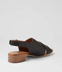 Women DIANA FERRARI Flats|Sandals-Caringa Black Leather Mules