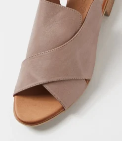 Women DIANA FERRARI Flats|Sandals-Caringa Pale Taupe Leather Mules