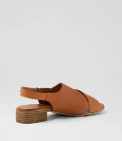 Women DIANA FERRARI Heels|Flats-Caringa Tan Leather Mules