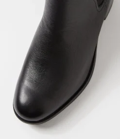 Women SUPERSOFT Boots|Comfort-Carlosie Black Leather Chelsea Boots