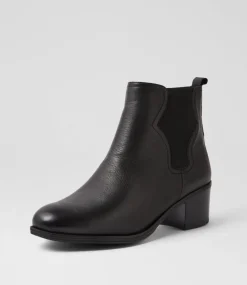 Women SUPERSOFT Boots|Comfort-Carlosie Black Leather Chelsea Boots