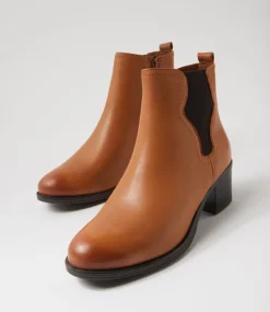 Women SUPERSOFT Boots|Comfort-Carlosie New Tan Leather Chelsea Boots