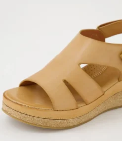 Women DIANA FERRARI Heels|Sandals-Carolinna Tan Leather Sandals