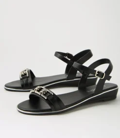 Women I LOVE BILLY Wedges|Flats-Carro Black Sandals