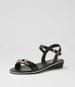 Women I LOVE BILLY Wedges|Flats-Carro Black Sandals