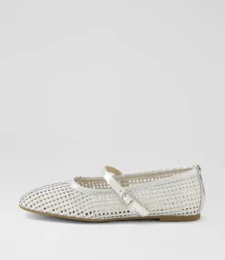 Women I LOVE BILLY Flats-Cartin Silver Flat Shoes
