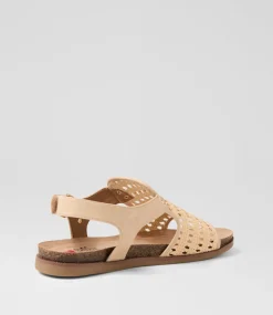 Women I LOVE BILLY Flats|Sandals-Cartos Natural Beige Fabric Sandals