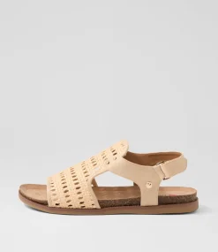 Women I LOVE BILLY Flats|Sandals-Cartos Natural Beige Fabric Sandals
