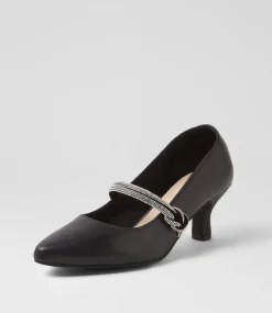 Women SUPERSOFT Dress|Comfort-Casablanca Black Leather Heels