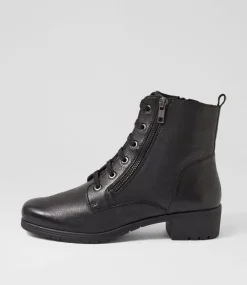 Women SUPERSOFT Boots|Comfort-Cash Black Leather Ankle Boots