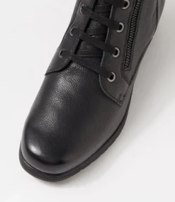 Women SUPERSOFT Boots|Comfort-Cash Black Leather Ankle Boots