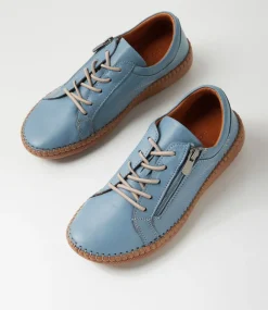 Women DIANA FERRARI Wedges|Flats-Casity Denim Leather Lace Up Flats