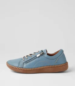 Women DIANA FERRARI Wedges|Flats-Casity Denim Leather Lace Up Flats