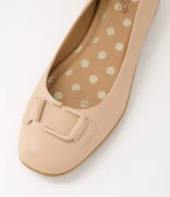 Women SUPERSOFT Comfort|Flats-Caspei Dark Nude Leather Flat Shoes