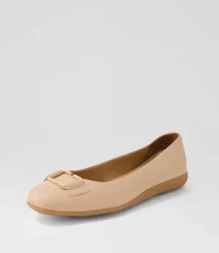 Women SUPERSOFT Comfort|Flats-Caspei Dark Nude Leather Flat Shoes