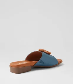 Women SUPERSOFT Comfort|Slides-Cassi Light Denim Leather Slides