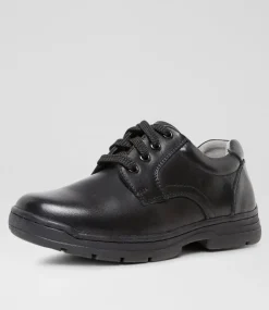 COLORADO Junior School Shoes-CASTOR JNR BLK LEATHER