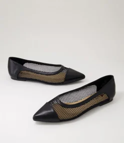 Women I LOVE BILLY Flats-Cayde Black Mesh Flat Shoes