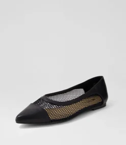 Women I LOVE BILLY Flats-Cayde Black Mesh Flat Shoes
