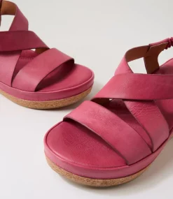Women DIANA FERRARI Heels|Sandals-Cayver Fuchsia Leather Sandals