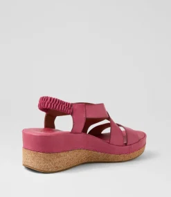 Women DIANA FERRARI Heels|Sandals-Cayver Fuchsia Leather Sandals