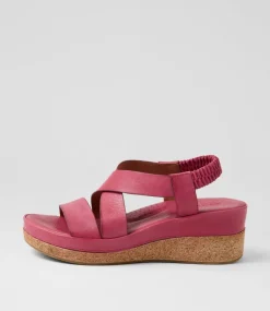 Women DIANA FERRARI Heels|Sandals-Cayver Fuchsia Leather Sandals