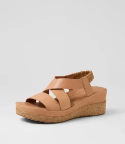 Women DIANA FERRARI Heels|Sandals-Cayver Tan Leather Sandals