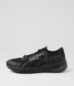 PUMA Sport School Shoes|Senior School Shoes-Cell Glare Black Cool Dark Gray Mesh Sneakers