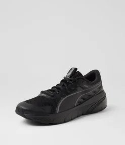PUMA Sport School Shoes|Senior School Shoes-Cell Glare Black Cool Dark Gray Mesh Sneakers