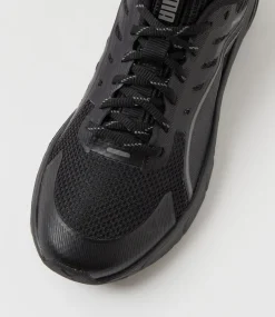 PUMA Sport School Shoes|Senior School Shoes-Cell Glare Black Cool Dark Gray Mesh Sneakers