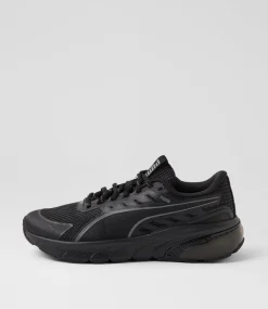 PUMA Sport School Shoes|Junior School Shoes-Cell Glare Junior Black Cool Dark Gray Mesh Sneakers