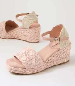 Women I LOVE BILLY Heels|Sandals-Cerso Blush Daisy Fabric Sandals