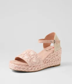 Women I LOVE BILLY Heels|Sandals-Cerso Blush Daisy Fabric Sandals