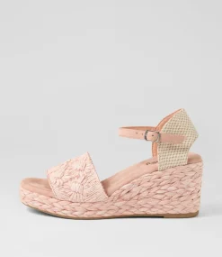 Women I LOVE BILLY Heels|Sandals-Cerso Blush Daisy Fabric Sandals