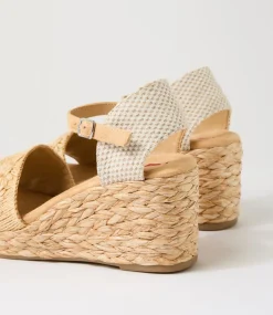 Women I LOVE BILLY Heels|Sandals-Cerso Natural Daisy Fabric Sandals