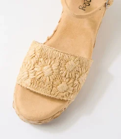 Women I LOVE BILLY Heels|Sandals-Cerso Natural Daisy Fabric Sandals