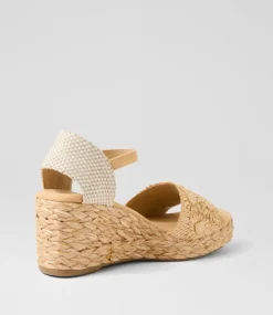 Women I LOVE BILLY Heels|Sandals-Cerso Natural Daisy Fabric Sandals