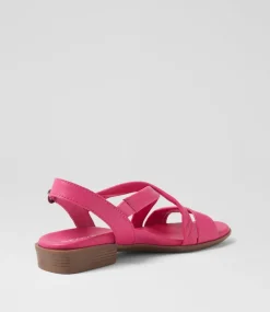 Women SUPERSOFT Comfort|Flats-Cevie Dark Fuchsia Leather Sandals