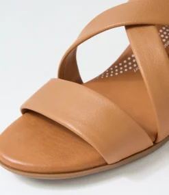 Women SUPERSOFT Comfort|Flats-Cevie Dark Tan Leather Sandals