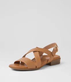 Women SUPERSOFT Comfort|Flats-Cevie Dark Tan Leather Sandals