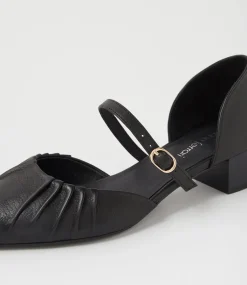 Women DIANA FERRARI Mary Janes|Heels-Chaisey Black Leather Mary Jane Heels