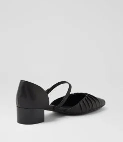 Women DIANA FERRARI Mary Janes|Heels-Chaisey Black Leather Mary Jane Heels